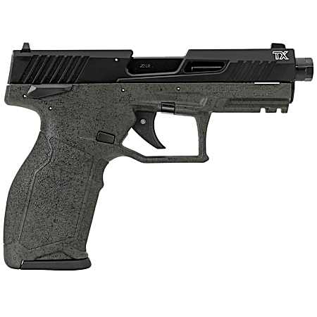 Taurus 1-2TX22141SP2-10 TX22 Gen 2 Full Size Frame 22 LR 10+1 4.10 Threaded Barrel, Serrated Slide, Polymer Frame w/Picatinny Rail, Right Hand
