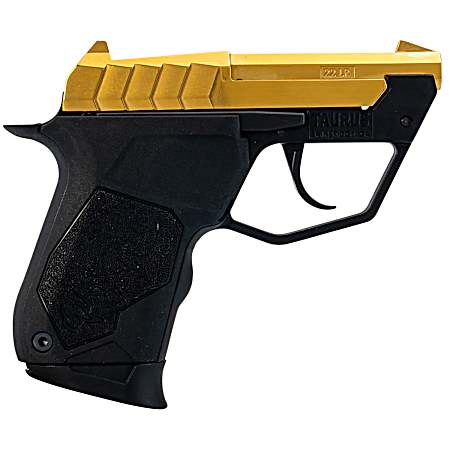 Taurus 1-22TUC13G 22TUC  Micro-Compact Frame 22 LR 9+1 2.50 Polished Gold PVD Steel Tip-Up Barrel, Gold PVD Serrated Stainless Steel Slide, Black Polymer Frame, Black Polymer Grip