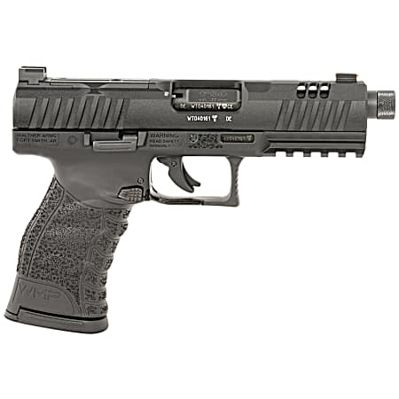 Walther Arms 5220301 WMP  22 Mag 15+1 4.90 Black Steel Threaded Barrel, Black Optic Ready/Serrated Slide, Black Polymer Frame w/Picatinny Rail, Textured Polymer Grip