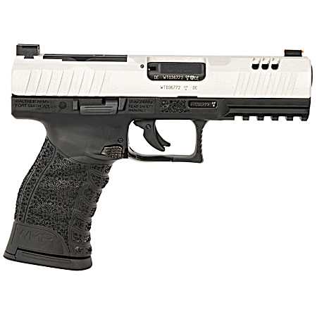 Walther Arms 5220306 WMP  Full Size Frame 22 WMR 15+1 4.50 Stainless Steel Barrel, Silver Serrated Aluminum Slide, Black Polymer Frame w/Picatinny Rail