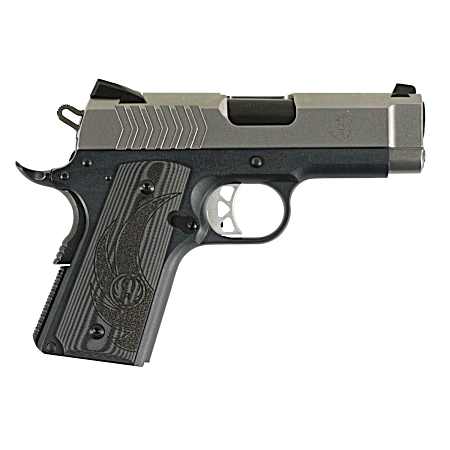 Ruger 6758 SR1911 Officer-Style 9mm Luger 7+1 3.60 Black Steel Barrel, Serrated Stainless Steel Slide, Tungsten Gray Cerakote Aluminum Frame w/Beavertail, Deluxe Checkered G10 Grip