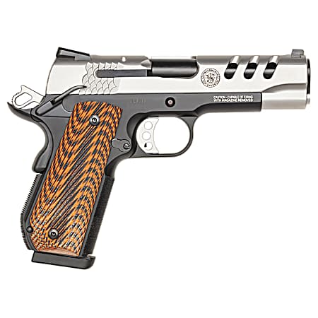 Smith & Wesson 170344 1911 Performance Center  45 ACP 4.25 Throated Barrel 8+1, Black Scandium Frame, Ported Matte Stainless Steel Slide, G10 Custom Wood Grip, Ambidextrous Safety