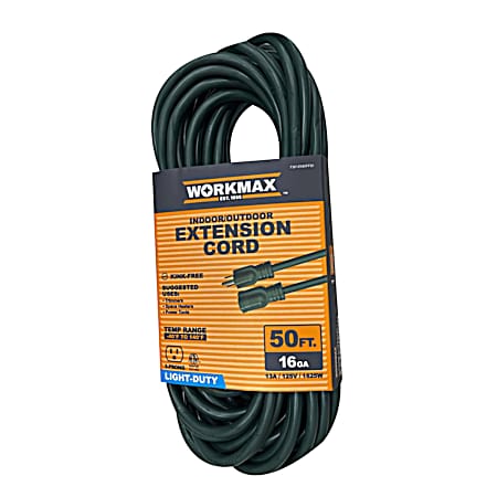 50 ft 16/3  Light-Duty Indoor/Outdoor Green 1 Tap Extension Cord
