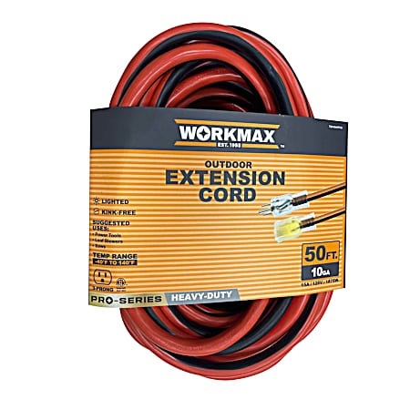 50 ft 10/3  Specialty  Outdoor Orange/BLK Lighted 1Tap Extension Cord