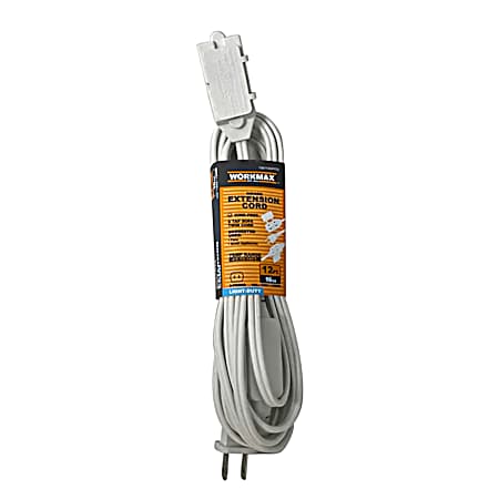 12 ft 16/2  Light-Duty Indoor White 6 Tap Sofa Twin Cord   Extension Cord