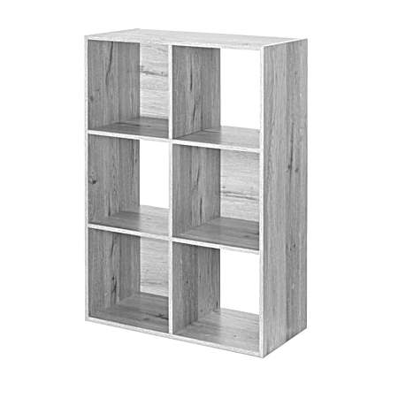 6-Section Cube Organizer - Woodgrain Gray
