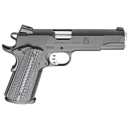 Springfield Armory PC9108LCA18 1911 TRP *CA Compliant 45 ACP 7+1, 5 Match Grade Stainless Steel Barrel, Black Cerakote Serrated Carbon Steel Slide &^ Frame w/Beavertail, Black G10 Grip