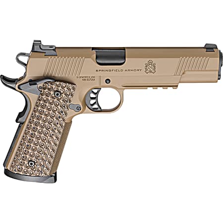 Springfield Armory PC9125LRCB 1911 TRP  45 ACP 8+1 5 Black Match Grade Barrel, Coyote Brown Cerakote Serrated Carbon Steel Slide & Frame w/Picatinny Rail & Beavertail, VZ Hydra G10 Grip