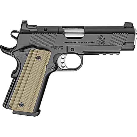 Springfield Armory PO9227AOS 1911 Operator 9mm 9+1 4.25 Black Cerakote Optic Ready Carbon Steel Slide VZ G10 Grip