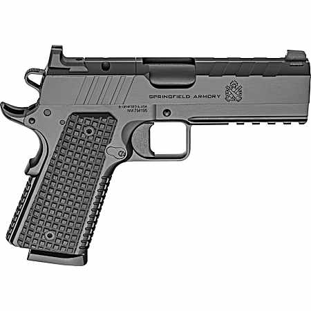 Springfield Armory PX9228LAOS 1911 Emissary 45 ACP 8+1 4.25 Stainless Steel Barrel Optic Ready Black Carbon Steel Slide VZ Grips Thin-Line G10 Grip
