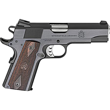 Springfield Armory PX9418 1911 Garrison 45 ACP 7+1 4.25 Stainless Match Grade Barrel, Blued Serrated Carbon Steel Slide & Frame w/Beavertail, Thinline Wood Grip