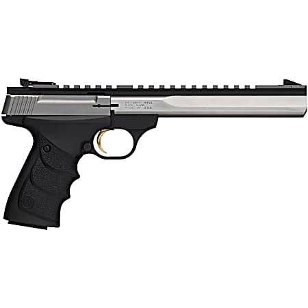 Browning 051508490 Buck Mark Contour 22 LR 10+1 7.25 Contoured Barrel, Matte Stainless Serrated Steel Optic Ready Slide, Matte Black Aluminum Frame, Finger Grooved Black Ultragrip RX Grip