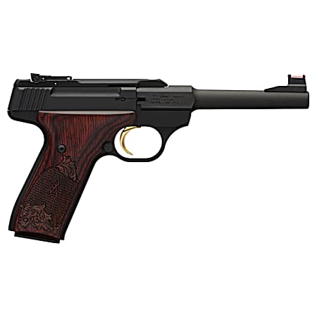Browning 051519490 Buck Mark Challenge 22 LR 10+1 5.50 Polished Flats Steel Barrel, Matte Black Serrated Slide & Aluminum Frame, Engraved Rosewood Grip