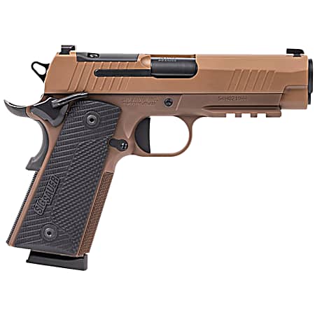 Sig Sauer 1911XCA45CXR3 1911 XCarry 45 ACP 8rd 5.75 Black DLC Coyote PVD Optic Ready Stainless Steel Slide Coyote PVD Black G10 Grip
