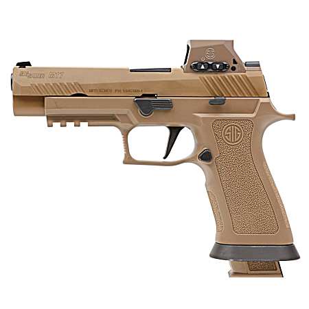 Sig Sauer M17X9RX M17X w/Optic Full Size Frame 9mm Luger 21+1 4.70 Black Barrel, Coyote PVD Optic Ready/Serrated Stainless Steel Slide & Polymer Frame w/Beavertail & Picatinny Rail, Sig ROMEOM17
