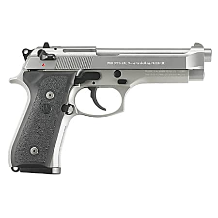 Beretta USA JS92F510 92FS Inox Full Size Frame 9mm Luger 10+1 4.90 Satin Steel Barrel, Satin Stainless Steel Serrated Slide, Satin Anodized Aluminum Frame, Black Stippled Rubber Grip