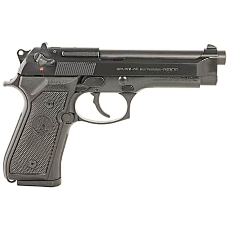 Beretta USA J92F300 92FS  Full Size Frame 9mm Luger 10+1 4.90 Black Steel Barrel, Black Bruniton Steel Serrated Slide, Black Bruniton Aluminum Frame, Ambidextrous