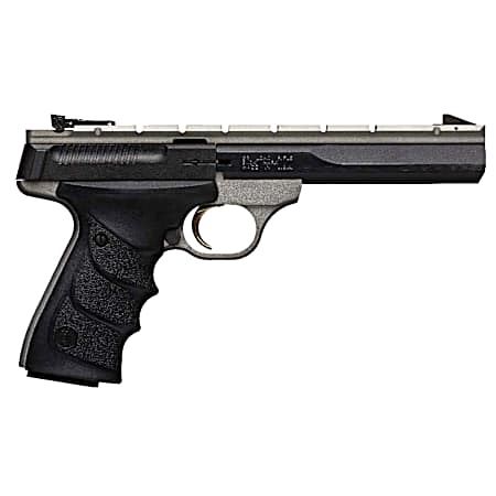 Browning 051564490 Buck Mark Contour 22 LR 10+1 5.50 Contoured Barrel, Matte Black Optic Ready/Serrated Steel Slide, Gray Anodized Aluminum Frame, Black Ultragrip RX Grips
