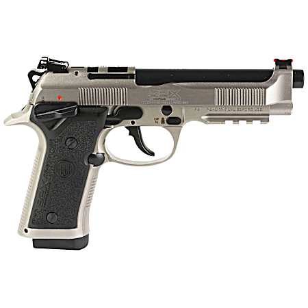 Beretta USA J92XPC020 92X PCO Full Size Frame 9mm Luger 10+1, 4.90 Black Barrel, Gray Nistan Optic Ready/Serrated Steel Slide & Frame w/Beavertail & Picatinny Rail