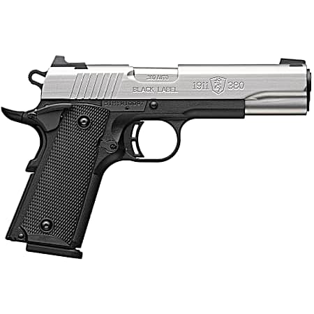 Browning 051118492 1911 Black Label Full Size 380 ACP 8+1 4.25 Stainless Steel Barrel, Satin Stainless Steel Serrated Slide, Matte Black Polymer Frame, Black Polymer Grip