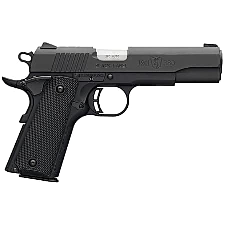Browning 051904492 1911 Black Label Full Size Frame 380 ACP 8+1 4.25 Matte Stainless Steel Barrel, Serrated Steel Slide, Matte Black Polymer Frame w/Beavertail, Black Polymer Grip, Right Hand
