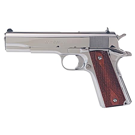 Colt Mfg O1070BSTS 1911 Government 45 ACP 7+1 5 Stainless National Match Barrel, Serrated Slide & Frame w/Beavertail, Redwood Grip