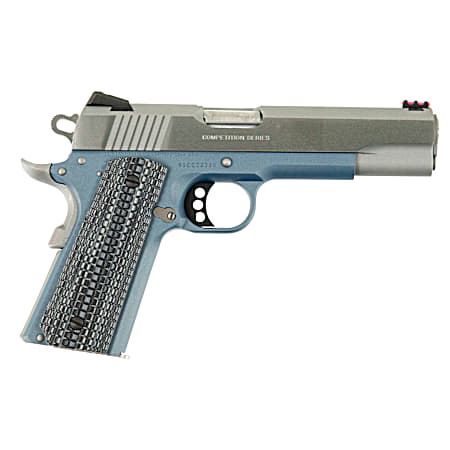 Colt Mfg O1072CCSBT 1911 Competition 9mm Luger Caliber with 5 National Match Barrel, 9+1 Capacity, Blue Titanium Finish Frame, Serrated Stainless Steel Slide, Gray G10 Grip & 70 Series Firing System