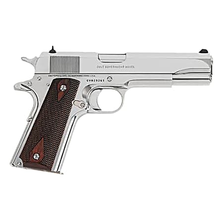 Colt Mfg O1073BSTS Government  9mm Luger 9+1 5 Stainless National Match Barrel, Serrated Slide, Stainless Stainless Steel Frame w/Beavertail, Checkered Blue G10 Grip, Ambidextrous