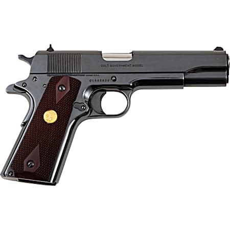 Colt Mfg O1911CRB 1911 Government 45 ACP 7+1 5 Stainless National Match Barrel, Polished Blued Serrated Steel Slide & Frame w/Beavertail, Wood Grip