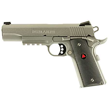 Colt Mfg O2020RG Delta Elite  10mm Auto 8+1 5 Steel Barrel, Stainless Steel Serrated Slide & Frame w/Picatinny Rail, Black Polymer w/Delta Medallions Grips, Ambidextrous