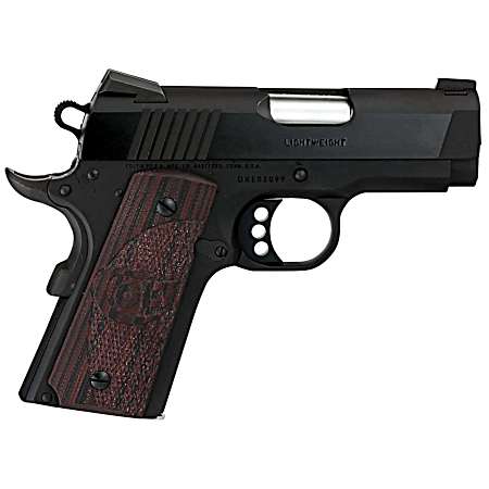 Colt Mfg O7800XE Defender  Compact 45 ACP 7+1 3 Black Steel Barrel, Blued Serrated Slide, Matte Black Cerakote Aluminum Frame w/Beavertail, Black Cherry Tactical G10 Grips, Ambidextrous