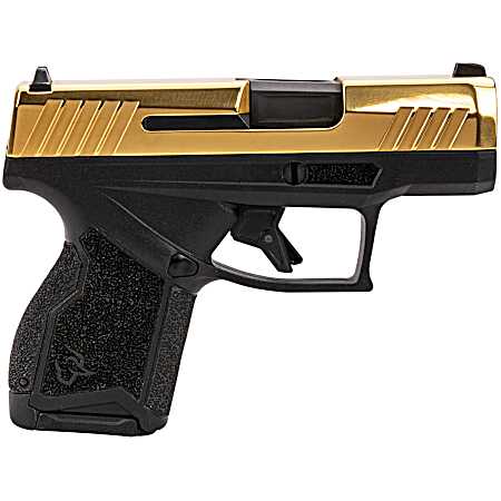 Taurus 1-GX4M931-G GX4  Micro-Compact Frame 9mm Luger 13+1 3.06 Satin Black DLC Stainless Steel Barrel, Gold PVD Serrated Alloy Steel Slide, Matte Black Stainless Steel Frame, Textured Grip
