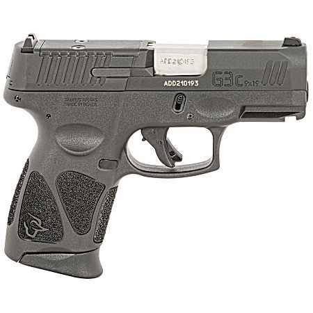 Taurus 1G3CP9312X10 G3C  9mm Luger 10+1 3.26 Matte Stainless Steel Barrel, Matte Black Tenifer Optic Cut/Serrated Slide, Black Polymer Frame w/Picatinny Rail, Black Polymer Grips
