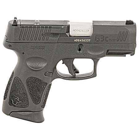 Taurus 1G3CP9312X12 G3C  9mm Luger 12+1 3.26 Matte Stainless Steel Barrel, Matte Black Tenifer Optic Cut/Serrated Slide, Black Polymer Frame w/Picatinny Rail, Black Polymer Grips