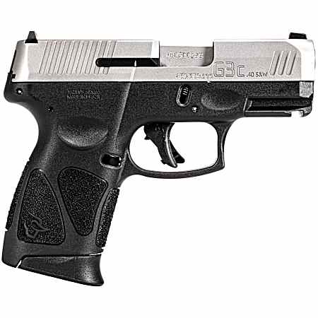 Taurus 1G3C4039 G3C  Compact Frame 40 S&W 10+1 3.26 Matte Stainless Steel Barrel, Serrated Stainless Steel Slide, Black Polymer Frame w/Picatinny Rail, Black Polymer Grip