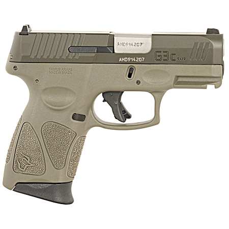 Taurus 1-G3C93BO G3C  9mm Luger 12+1 3.26 Matte Stainless Steel Barrel Mil-Spec Green Cerakote Alloy Steel Serrated Slide