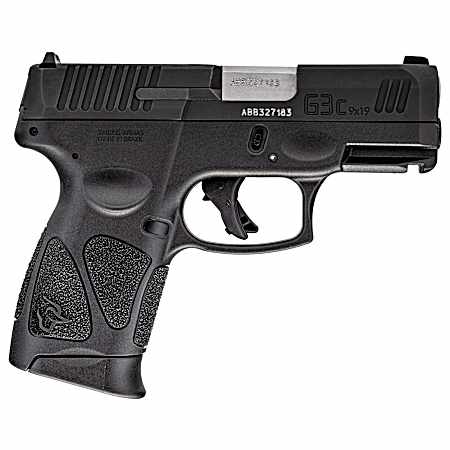 Taurus 1G3C931MA G3C *MA Compliant 9mm Luger Caliber with 3.26 Barrel, 10+1 Capacity, Black Finish Picatinny Rail Frame, Serrated Matte Black Tenifer Steel Slide & Polymer Grip Includes 3 Mags