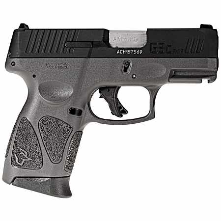 Taurus 1G3C931G G3C  Compact Frame 9mm Luger 12+1 3.26 Matte Stainless Steel Barrel, Matte Black Tenifer Serrated Steel Slide, Gray Polymer Frame w/Picatinny Rail, Gray Polymer Grip, Right Hand