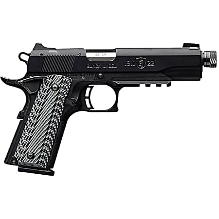 Browning 051820490 1911-22 Black Label SR Full Size 22 LR 10+1, 4.88 Stainless Steel Threaded Barrel, Matte Black Serrated Slide & Polymer Frame w/Beavertail & Picatinny Rail