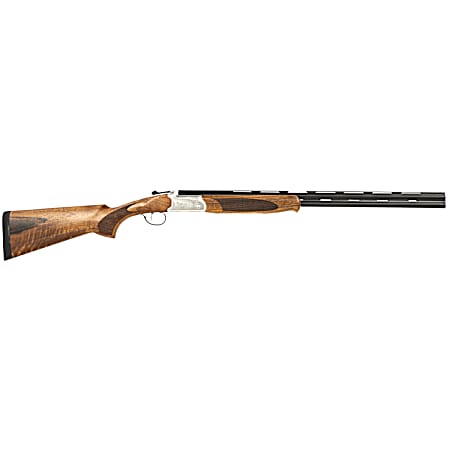 ATI ATIGKOF28SVE Cavalry  28 Gauge Break Open 2.75 2rd, 26 Matte Blued Over/Under Vent Rib Barrel, Silver Engraved Aluminum Receiver, Fixed Oiled Turkish Walnut Walnut Stock