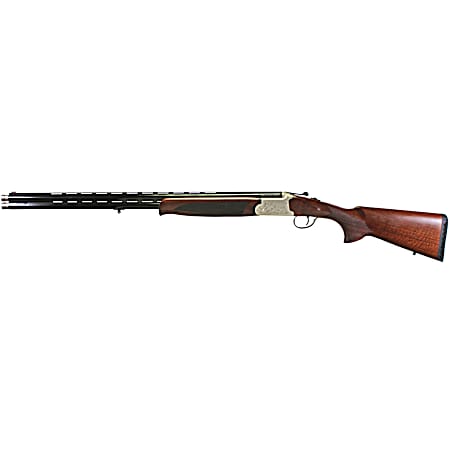 Iver Johnson Arms IJ60020LW28S IJ600 Lightweight Full Size 20 Gauge Break Open 3 2rd 28 Black Over/Under Vent Rib Barrel, Silver Engraved Aluminum Receiver, Fixed Walnut Wood Stock, Ambidextrous