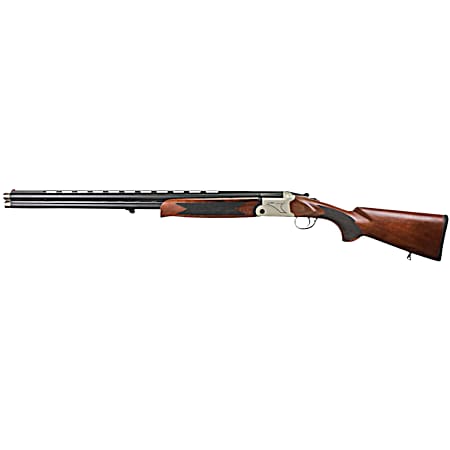 Iver Johnson Arms IJ60012LW28S IJ600 Lightweight Full Size 12 Gauge Break Open 3 2rd 28 Black Over/Under Vent Rib Barrel, Silver Engraved Aluminum Receiver, Fixed Walnut Wood Stock, Ambidextrous