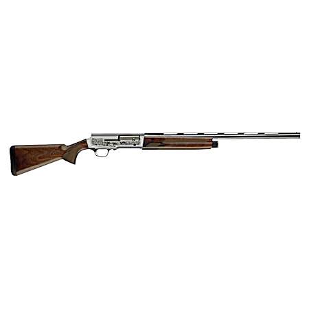 Browning 0118203004 A5 Ultimate 12 Gauge 28 Barrel 3 4+1, Blued Barrel, Engraved Satin Nickel Finished Receiver, Gloss Oil Grade III Turkish Walnut Stock With Close Radius Pistol Grip