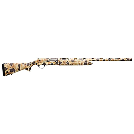 Browning 0119082004 A5  12 Gauge 28 Barrel 3.5 4+1, Full Coverage Vintage Tan Camo, Textured Synthetic Stock With Close Radius Pistol Grip