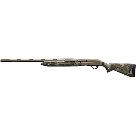 Winchester Repeating Arms 511313292 SX4 Hybrid Hunter 12 Gauge 3.5 Chamber 4+1 2.75 28, FDE Cerakote Rec/Barrel, Woodland Camo Furniture, Fiber Optic Front Sight Left Hand