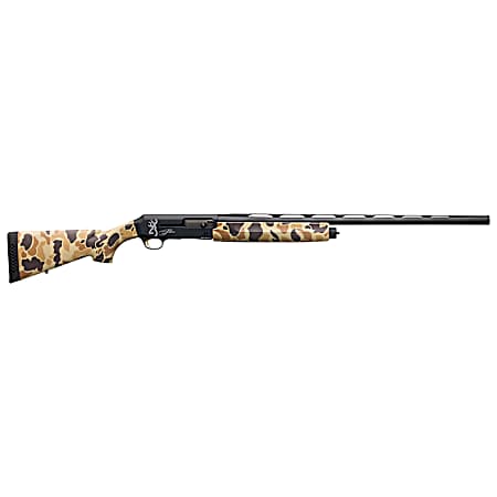 Browning 011431204 Silver Field 12 Gauge 28 3.5 4+1, Alloy Receiver With Black/Charcoal Bi-Tone Finish, Vintage Tan Camo Synthetic Stock With Textured Gripping Surface
