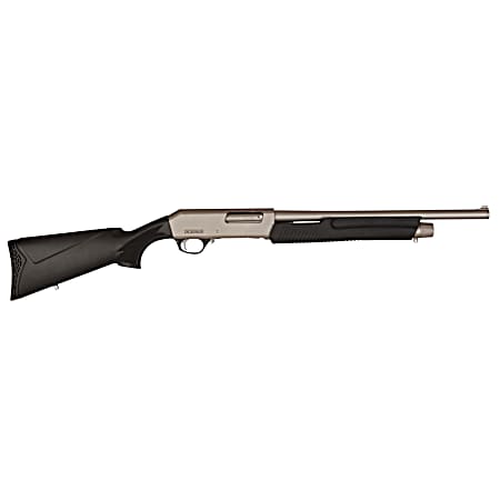 Dickinson XX3BM2 Commando Marine Pump 12 Gauge 18.50 5+1 3 Silver Marinecote Rec/Barrel Black Stock Right Hand (Full Size)