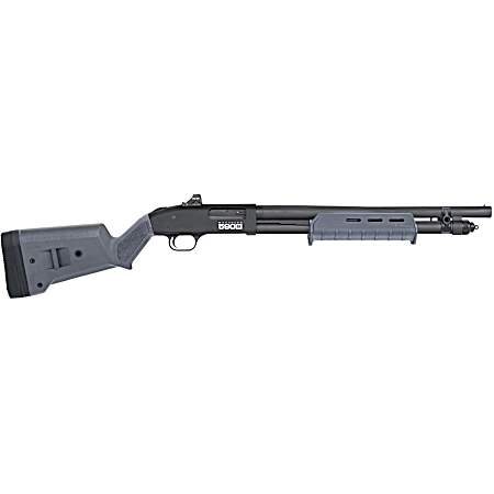 Mossberg 51606 590S w/Optic Compact 12 Gauge Pump 3 5+1 18.50 Matte Blued Steel Barrel, Drilled & Tapped Receiver, MOE Forend, Gray Magpul SGA Adj Stock Synthetic Stock, Holosun Micro Dot