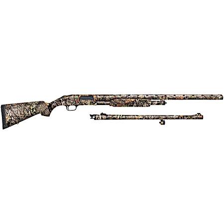 Mossberg 52282 500 Combo 12 Gauge 3 5+1 Overall Mossy Oak Break-Up Country 28 Vent Rib/24 Slugster Barrels, Steel Receiver, Dual Extractors, Fixed Synthetic Stock, Includes Accu-Set Choke