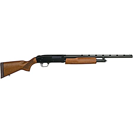 Mossberg 57110 505 Bantam Youth 20 Gauge Pump 3 4+1 20 Blued Vent Rib Barrel, Blued Steel Receiver, Fixed Hardwood Stock, Right Hand, Accu-Set Choke